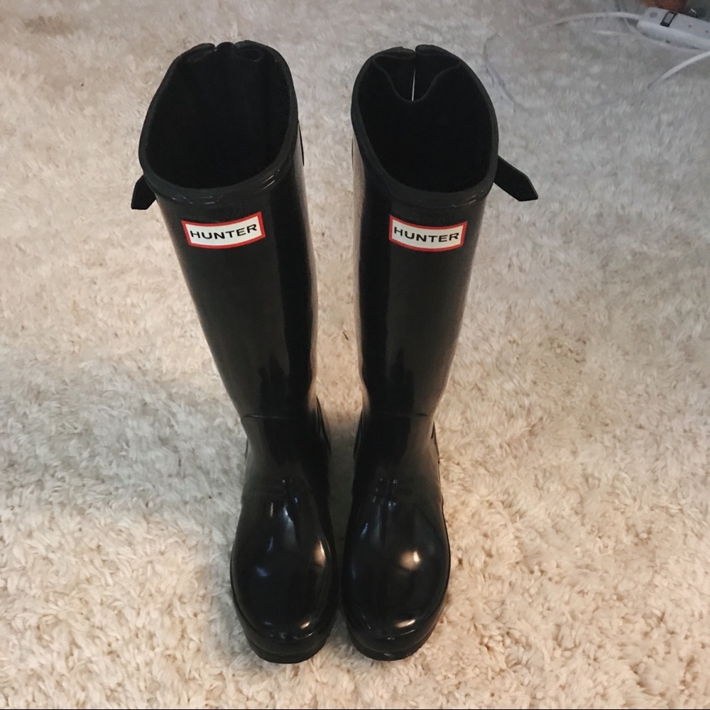 Make an Offer! Tall Glossy Black Hunter Rain Boots
